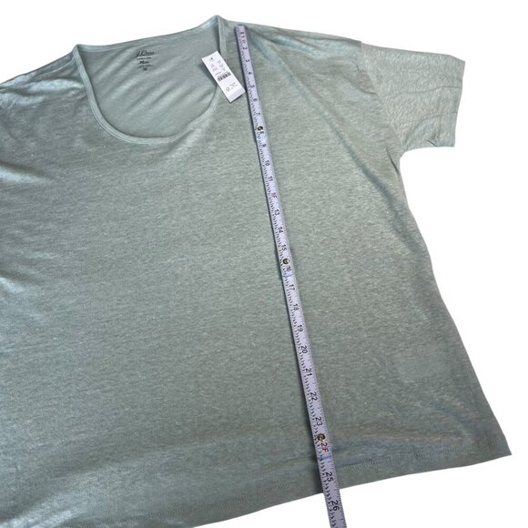 J.Crew 100% Linen Relaxed Tee Sage Green Color Size Medium - Picture 8 of 11